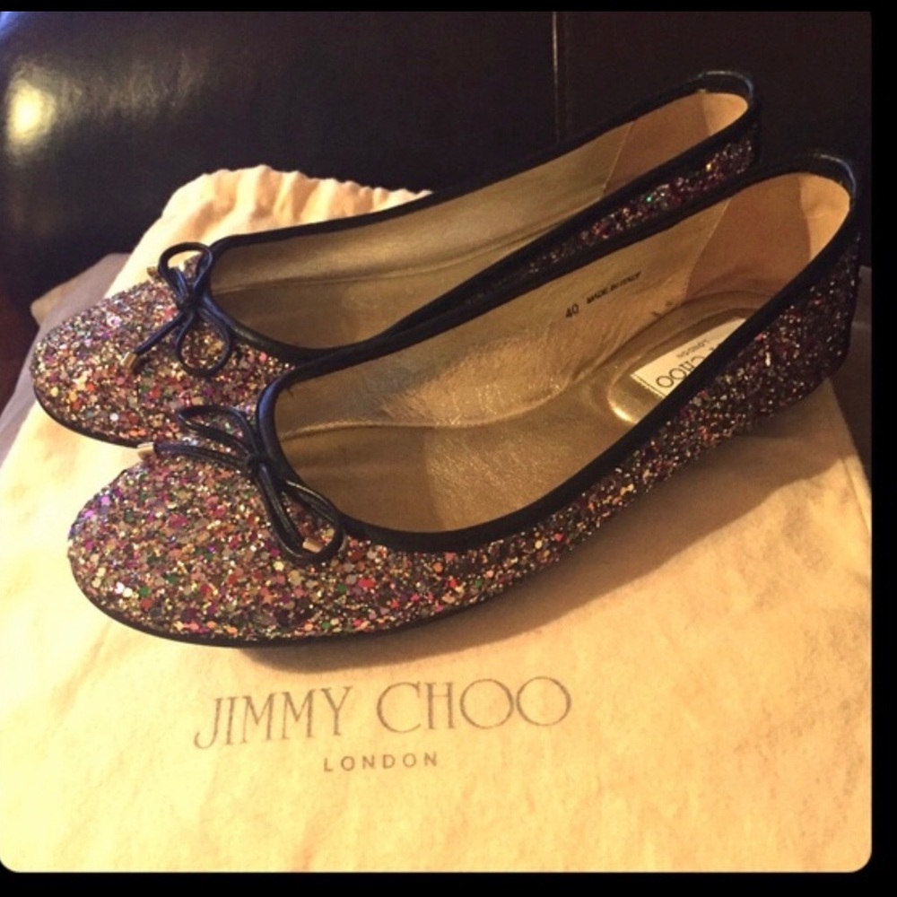 Jimmy Choo Glitter Flats